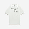 Tipped Edge Open Neck Polo Ivory