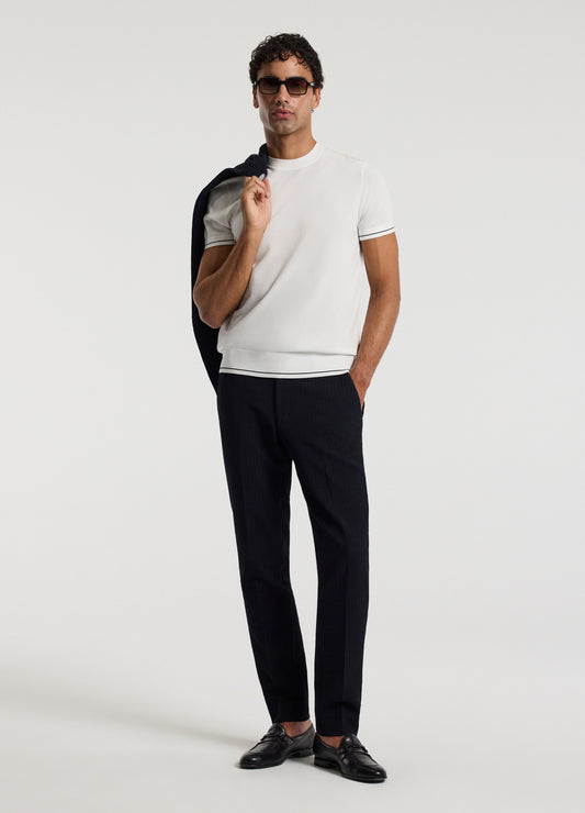 Stripe Cuff Tech T-shirt Ivory