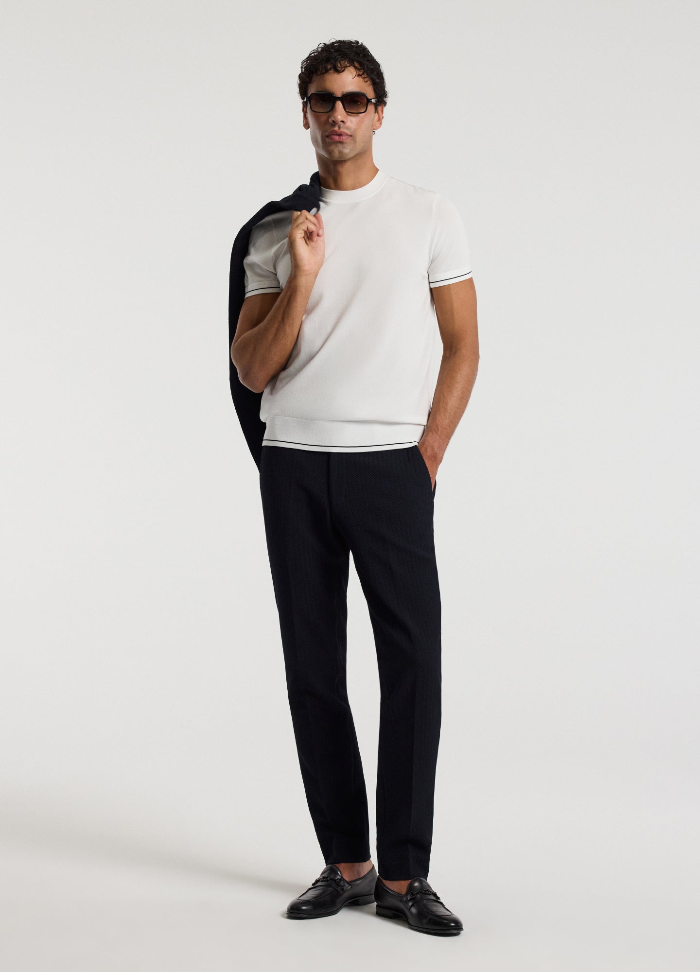 Stripe Cuff Tech T-shirt Ivory