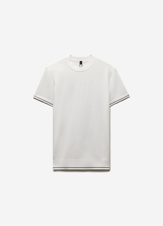 Stripe Cuff Tech T-shirt Ivory