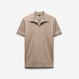 Stripe Cuff Open Neck Polo Sand
