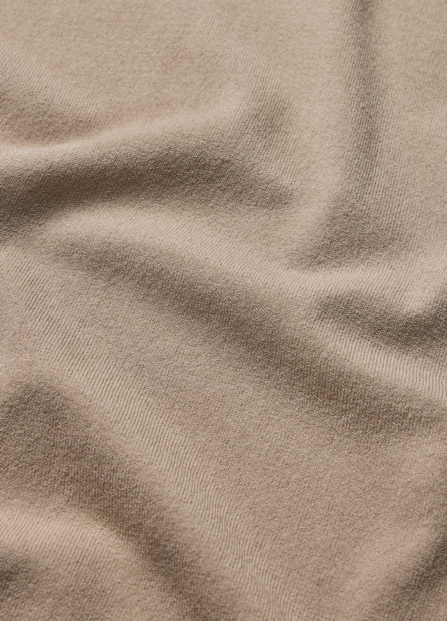 Stripe Cuff Open Neck Polo Sand