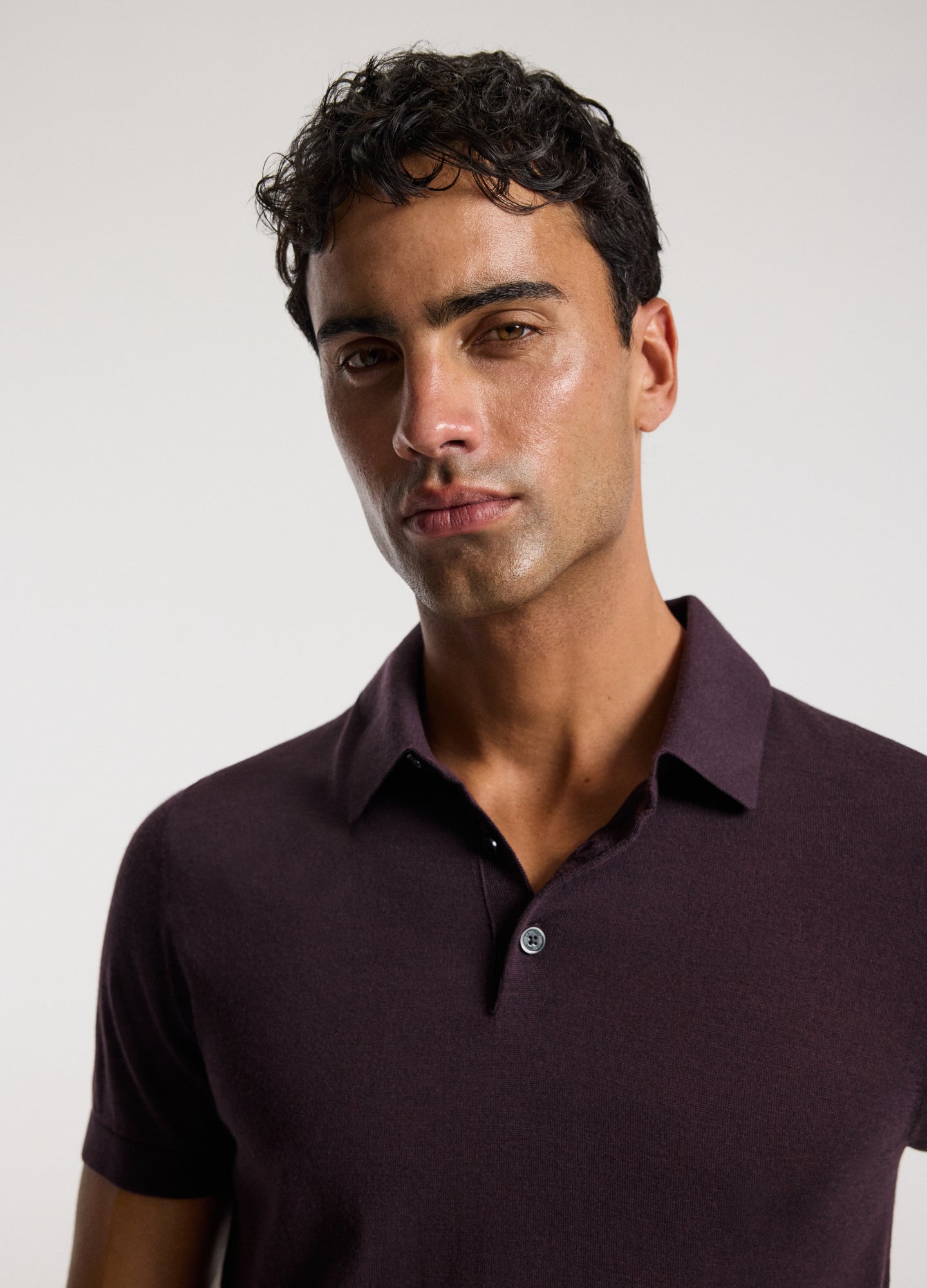 Merino Wool Polo Currant