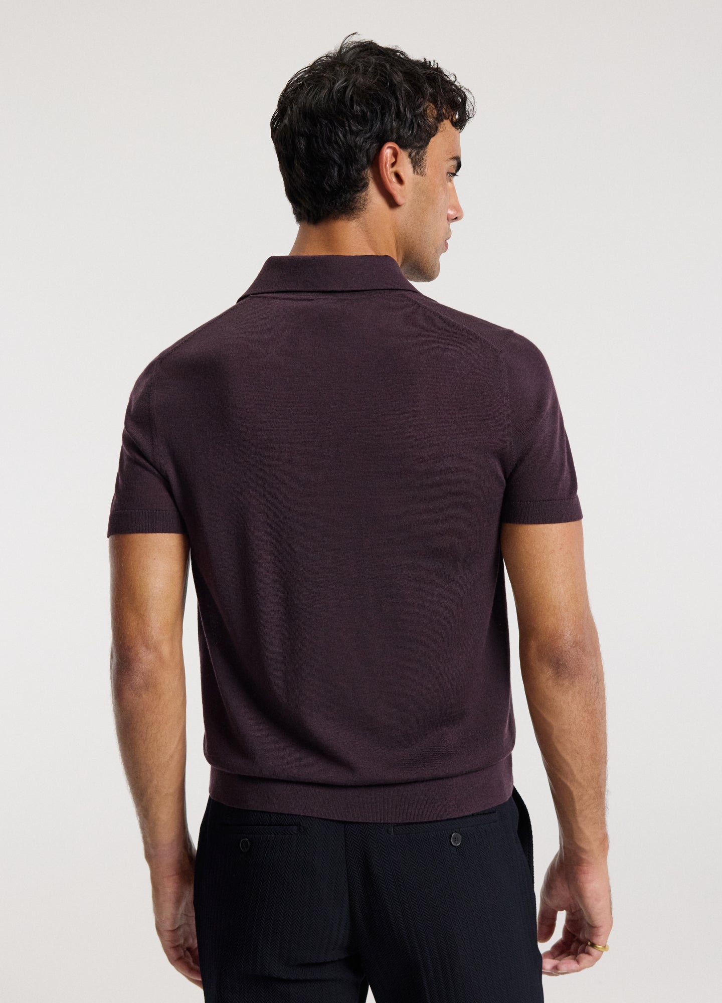 Merino Wool Polo Currant