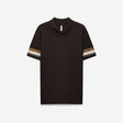 Contrast Cuff Technical Knit Polo Chocolate
