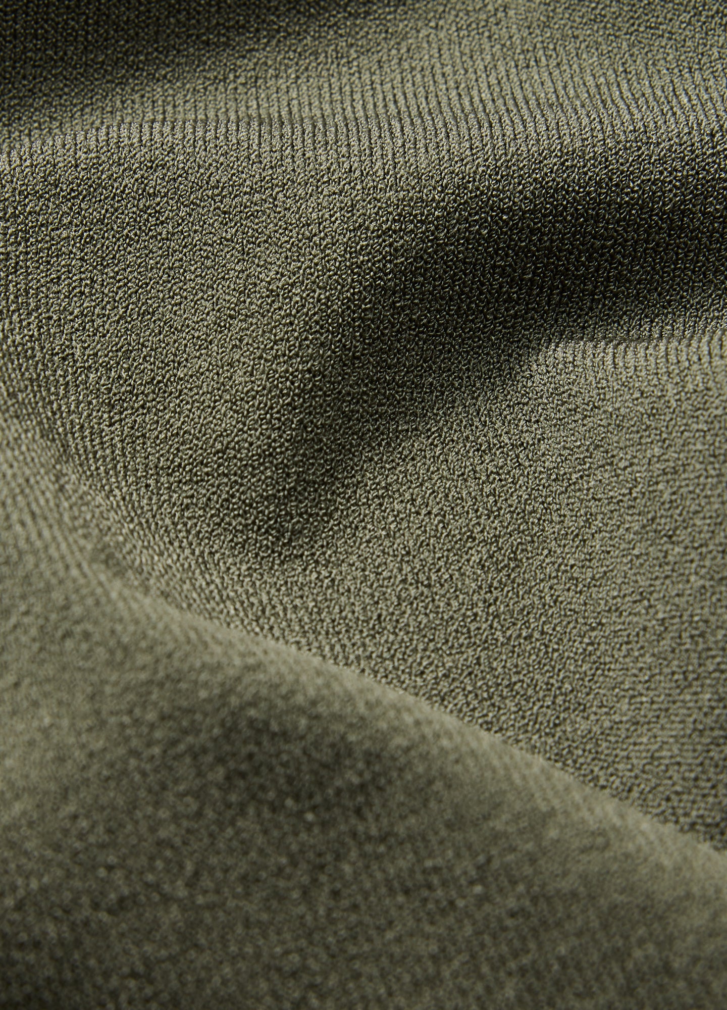 Contrast Cuff Technical Knit Polo Khaki