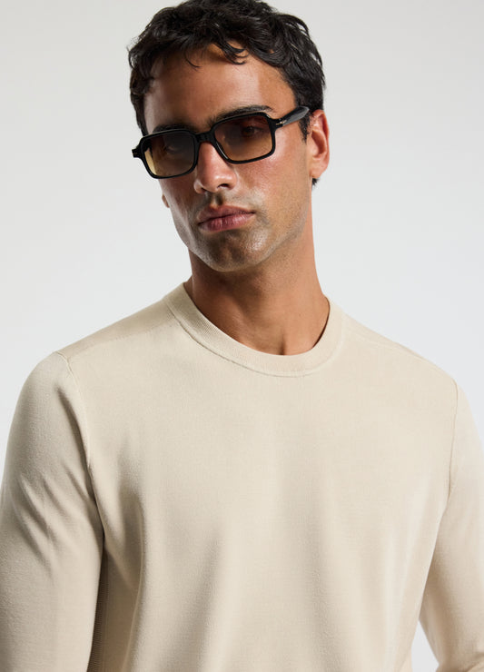 Technical Knit Crew Neck Sweater Oatmeal