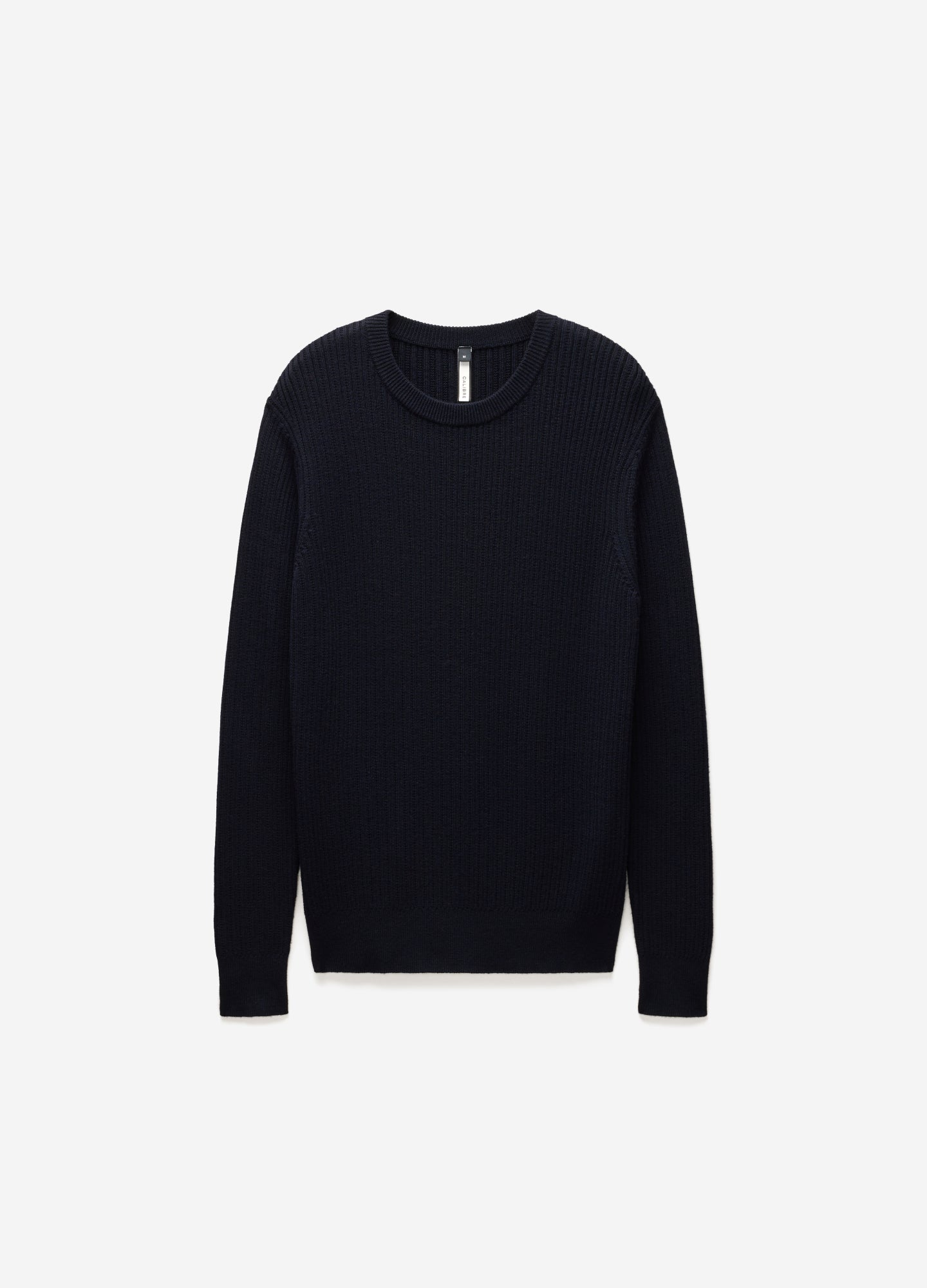 Slim Merino Wool Rib Sweater Navy