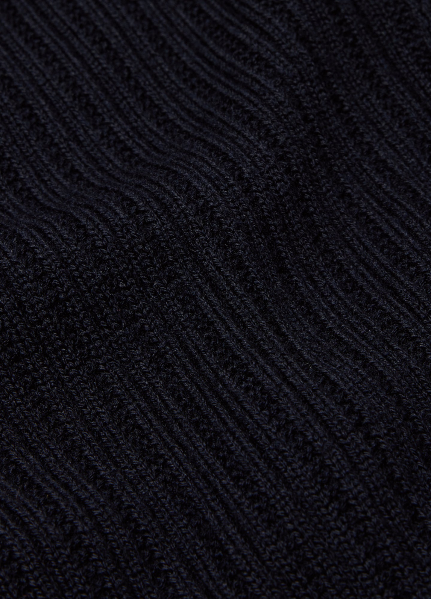 Slim Merino Wool Rib Sweater Navy