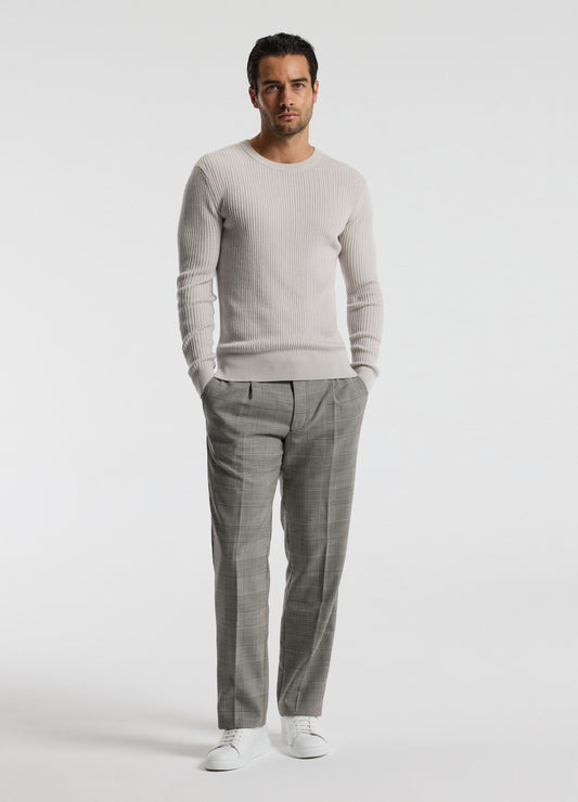 Slim Merino Wool Rib Sweater Salt