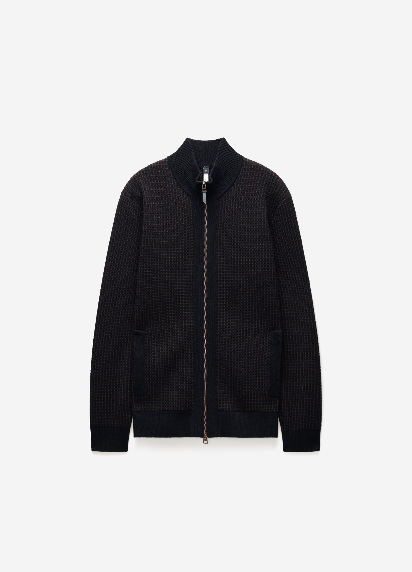 Geometric Jacquard Cardigan Chocolate