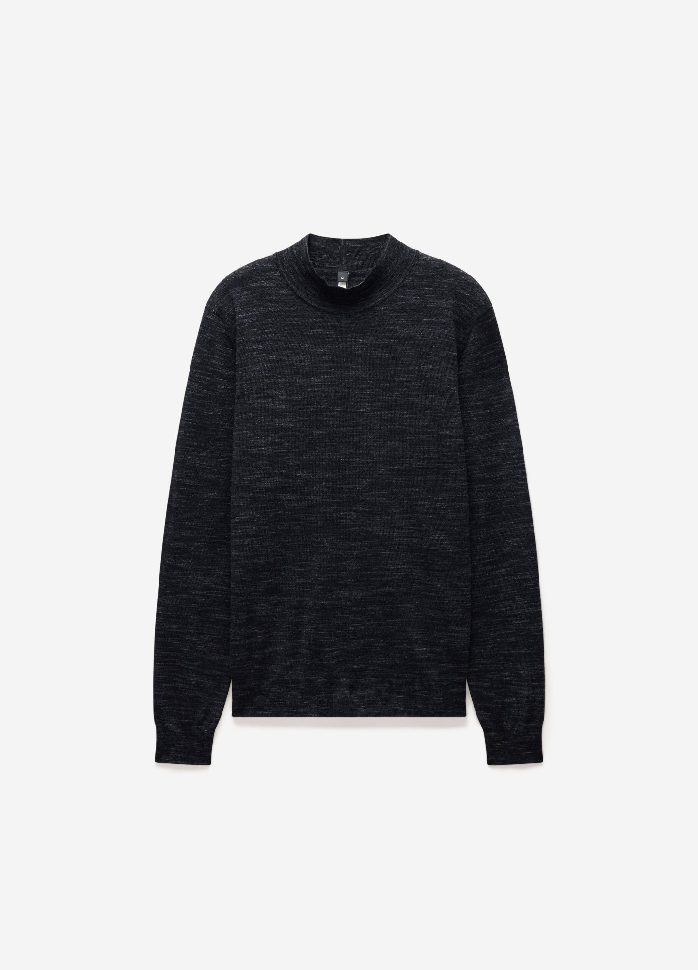 Mock Neck Merino Wool Sweater Charcoal