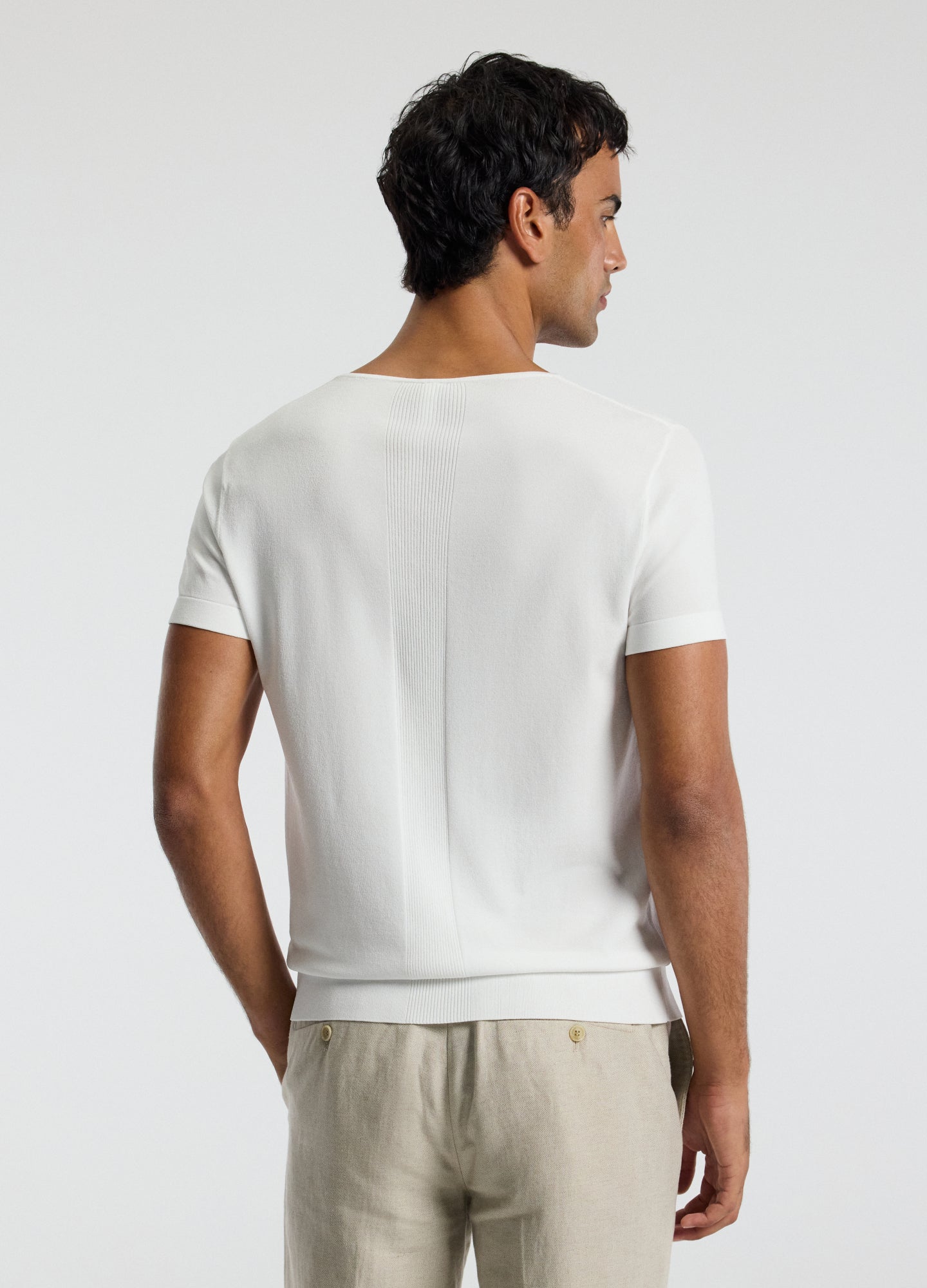 Short Sleeve Tech Henley Ivory