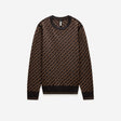 Monogram Jacquard Merino Wool Sweater Camel