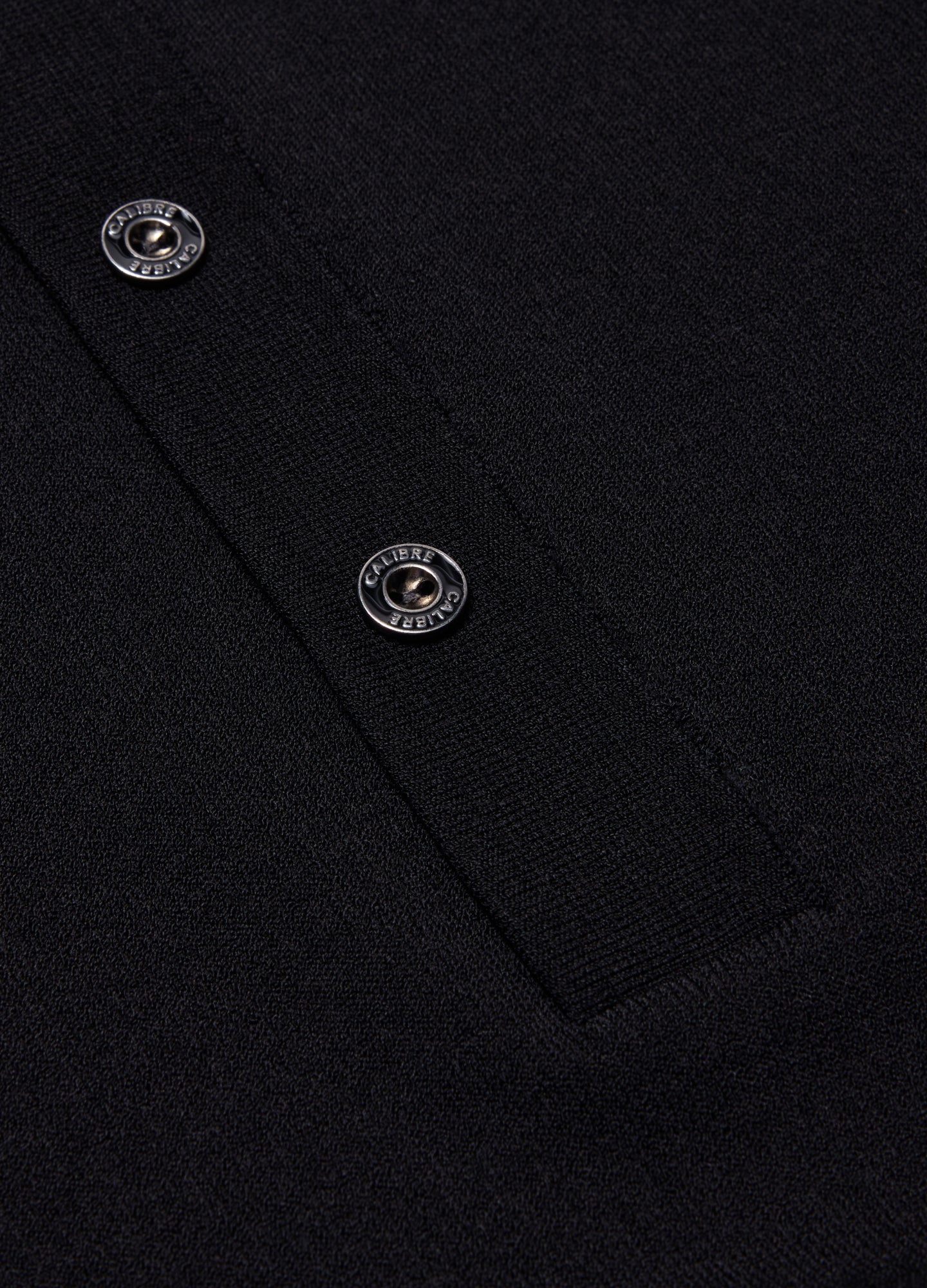 Long Sleeve Tech Knit Polo Black