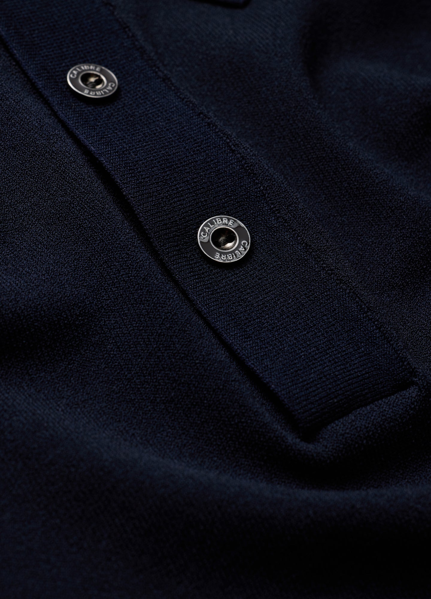 Long Sleeve Tech Knit Polo Naval Blue