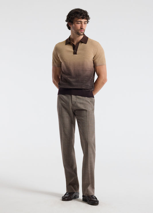 Ombre Merino Wool Polo Neutral