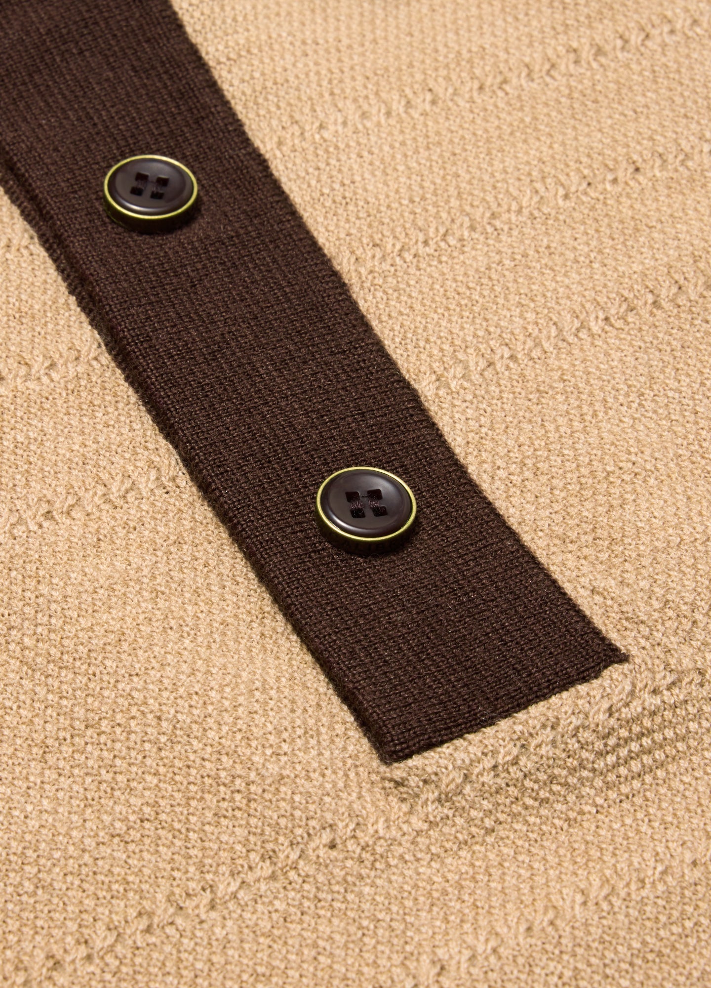 Ombre Merino Wool Polo Neutral