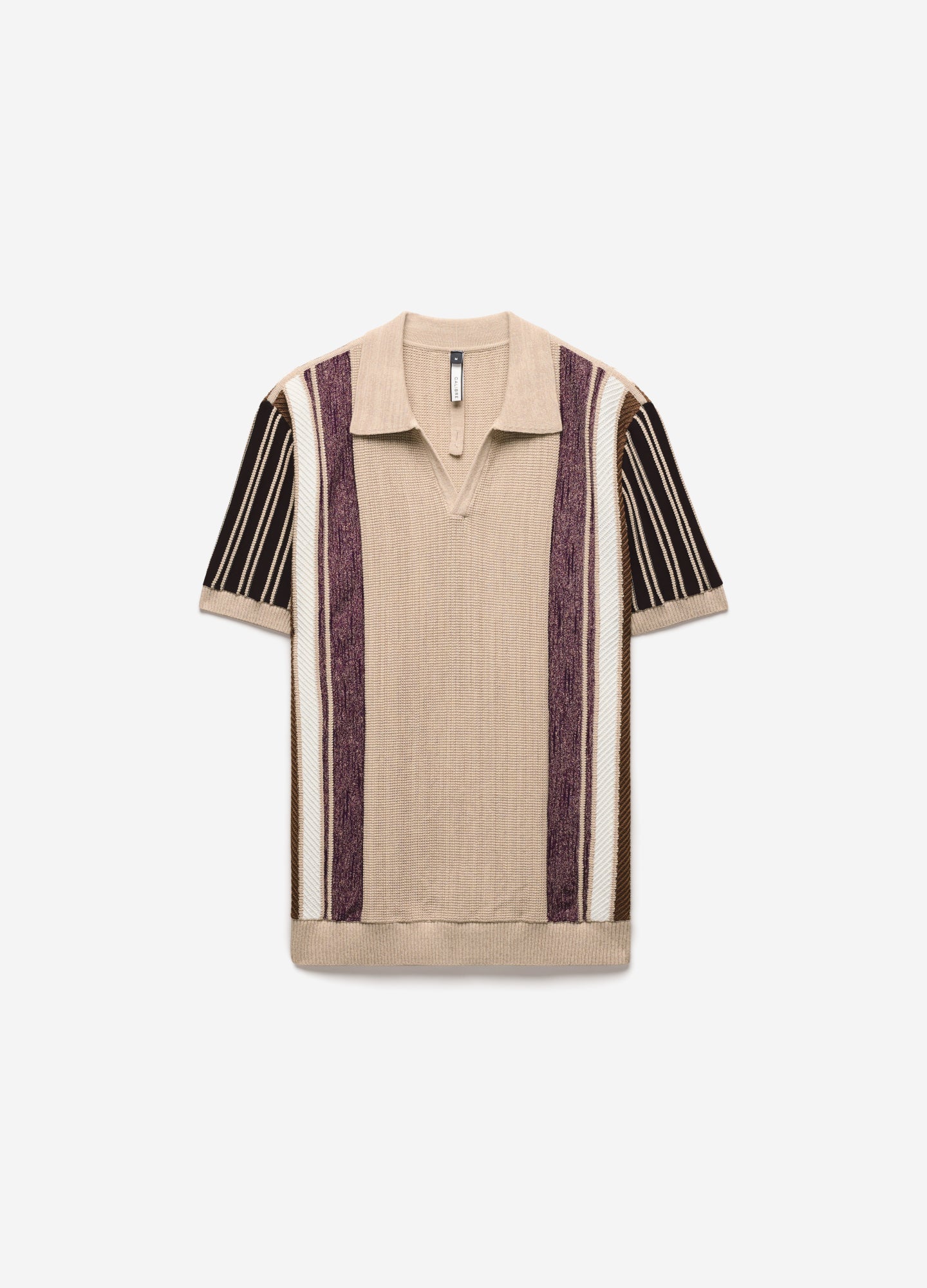 Multi Stripe Knit Polo Natural