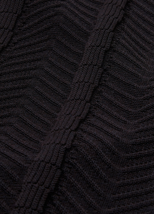 Arrow Jacquard Knit Polo Chocolate
