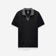 Stripe Collar Polo Black