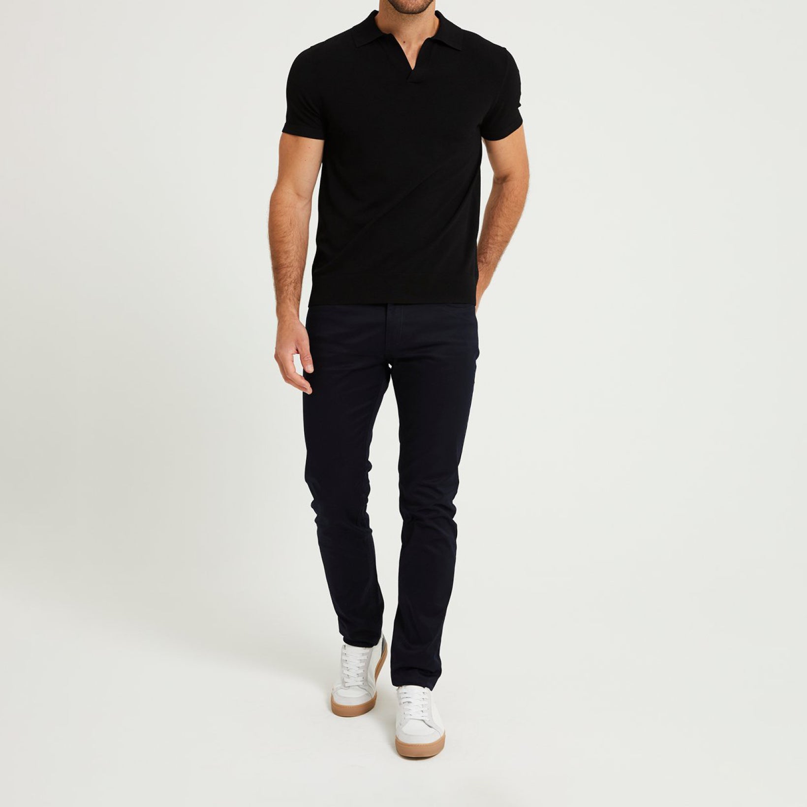 Black polo and black jeans best sale