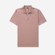 Rib Collar Tech Knit Polo Dusty Pink