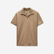Rib Collar Tech Knit Polo Sand