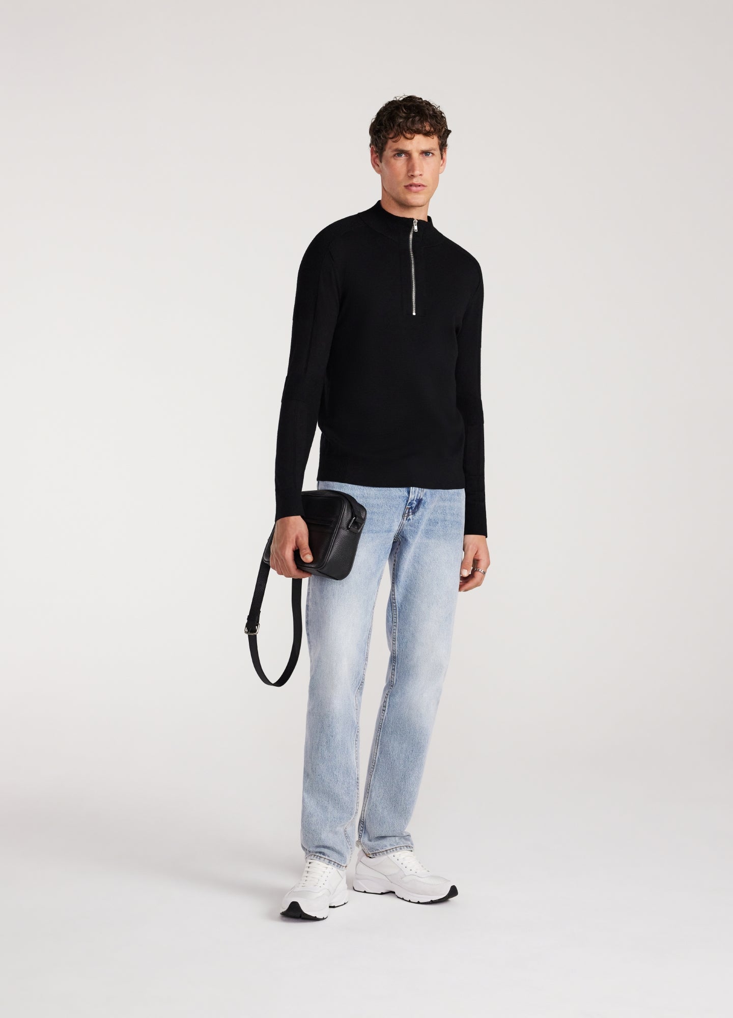 Merino Funnel Neck Sweater Black