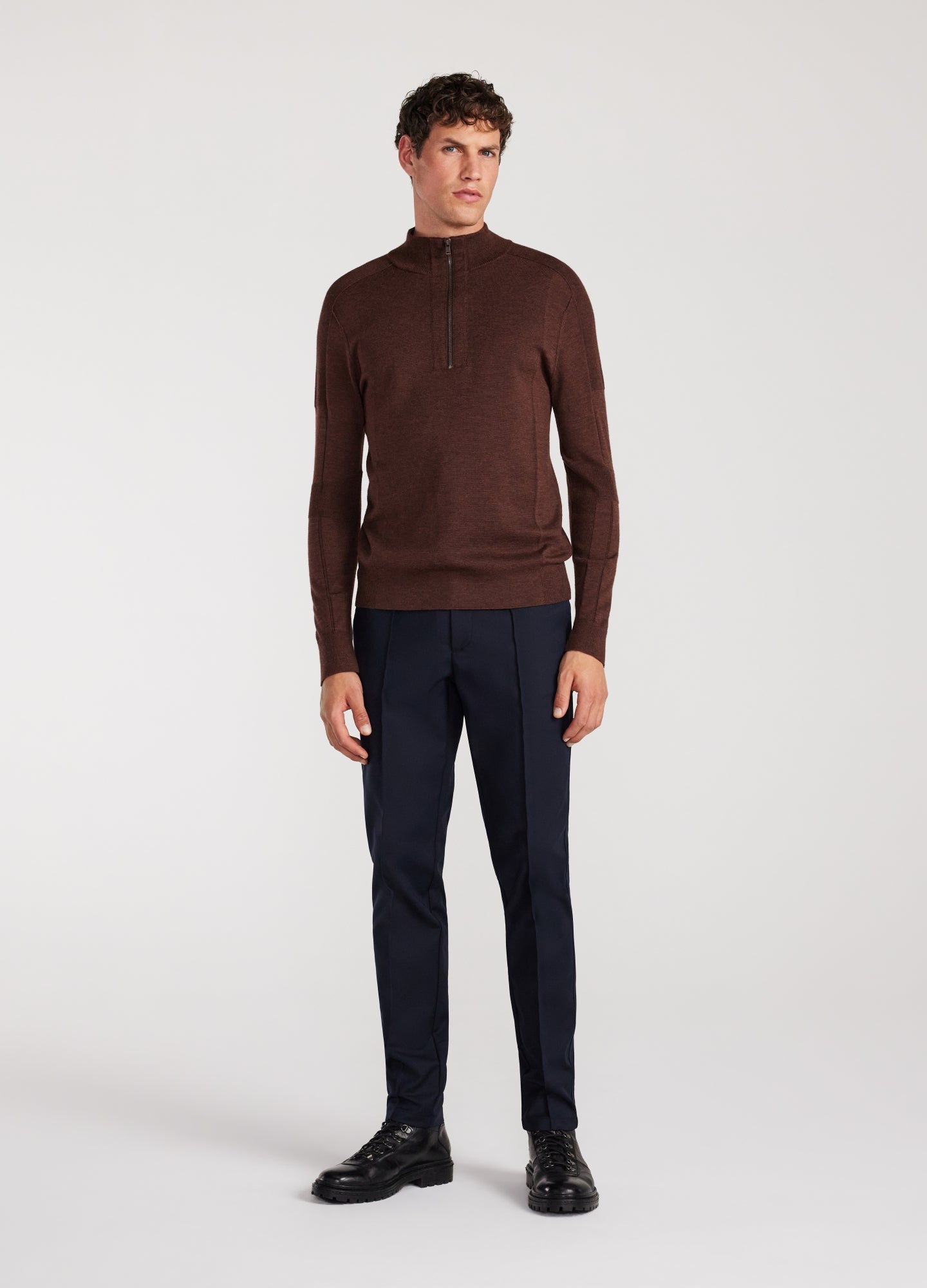 Merino Funnel Neck Sweater Rust