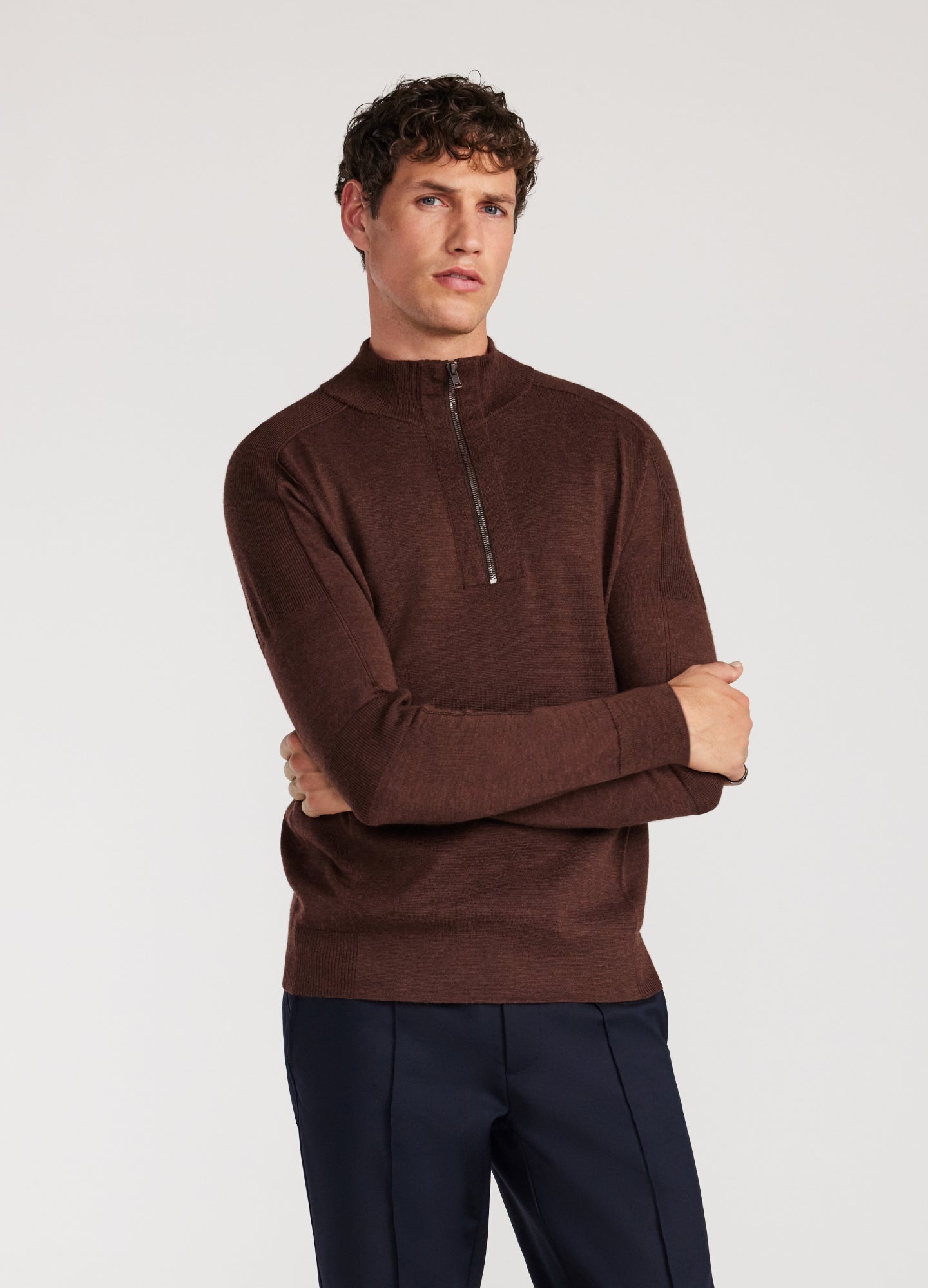 Merino Funnel Neck Sweater Rust