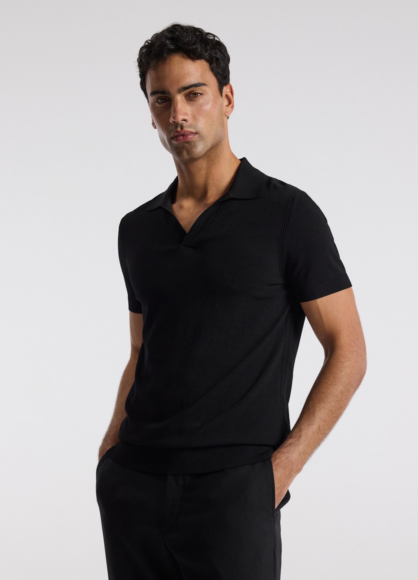 Tech Shoulder Trim Polo Black