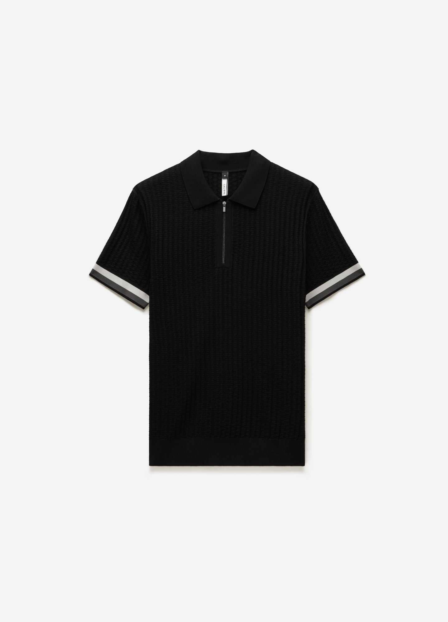 Double Stripe Polo Black