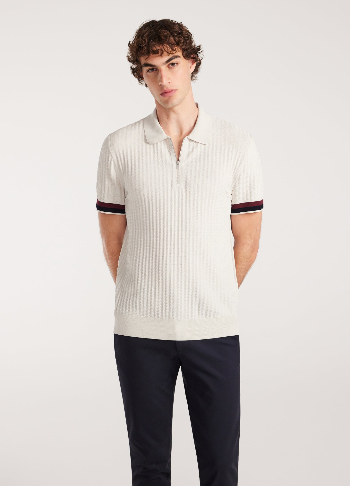 Double Stripe Polo Salt