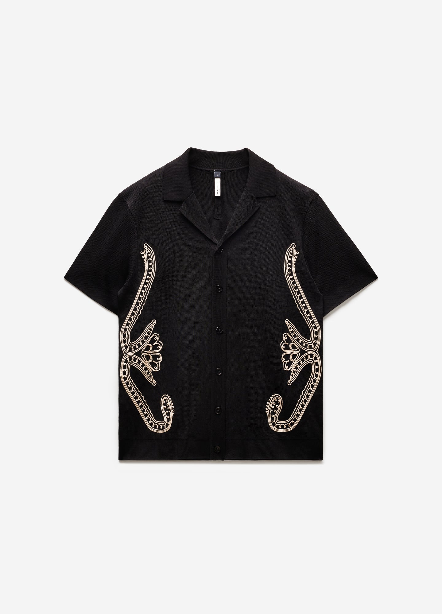 Embroidered Knit Shirt Black