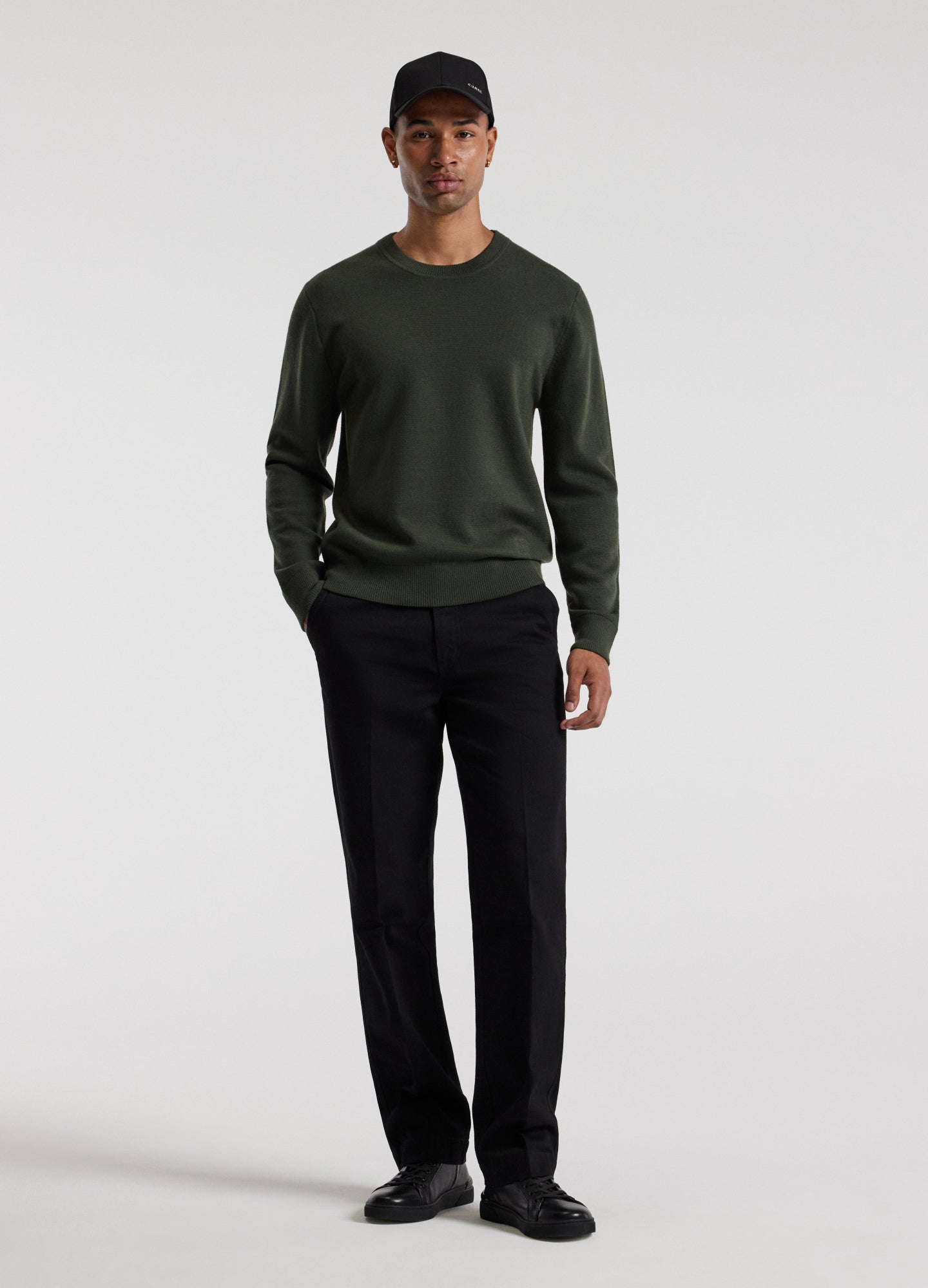 Crew Neck Merino Sweater Pine Green