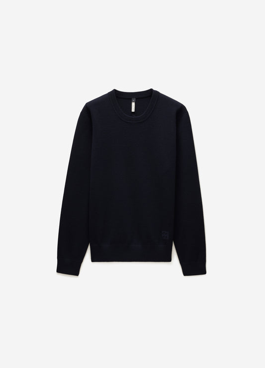 Crew Neck Merino Sweater Navy