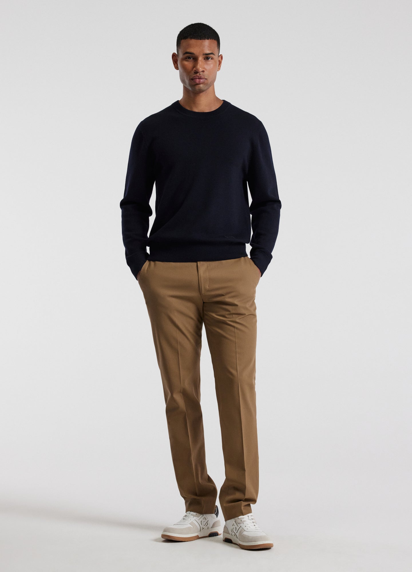 Crew Neck Merino Sweater Navy