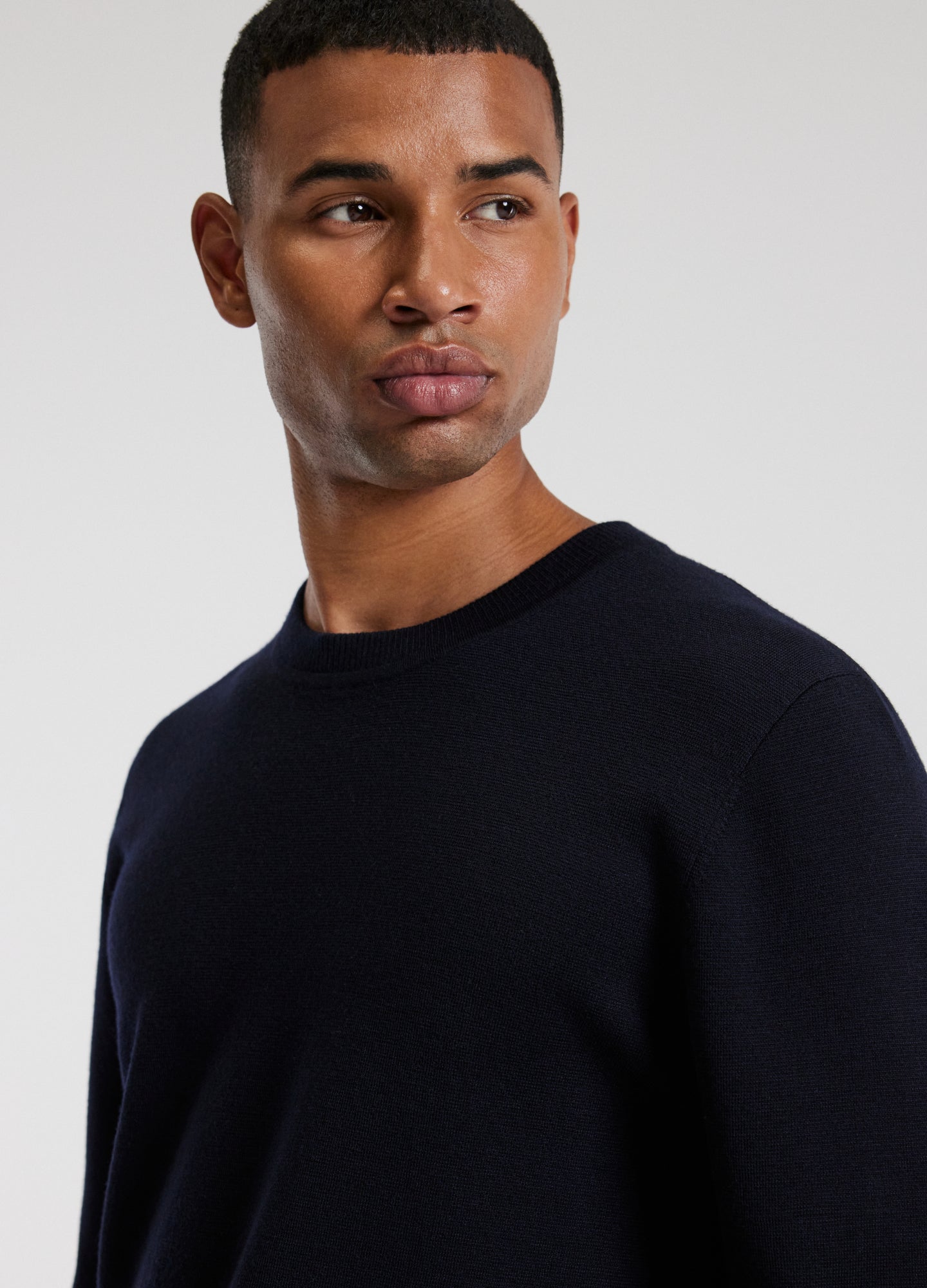 Crew Neck Merino Sweater Navy