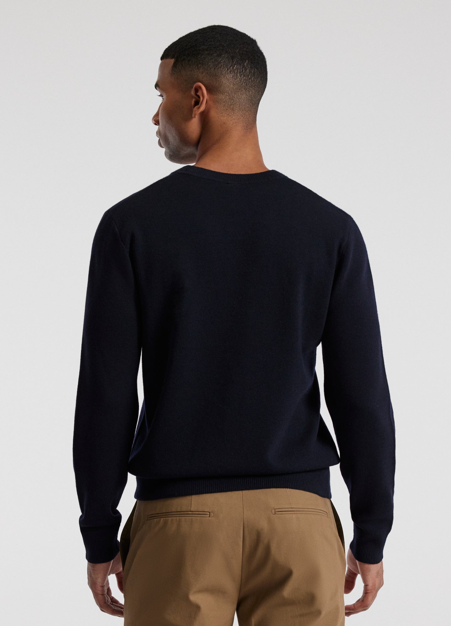 Crew Neck Merino Sweater Navy