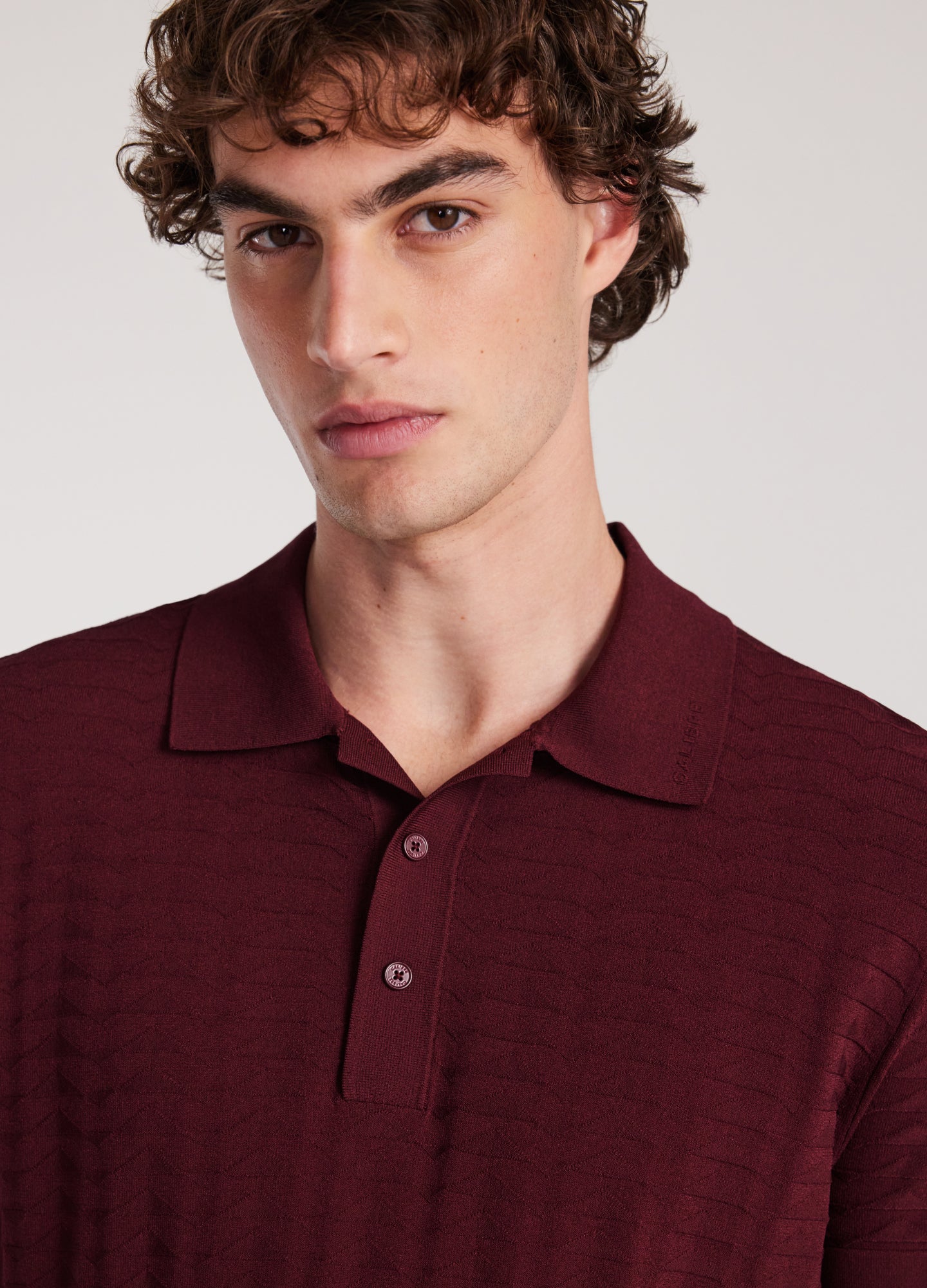 Triangle Knit Polo Wine