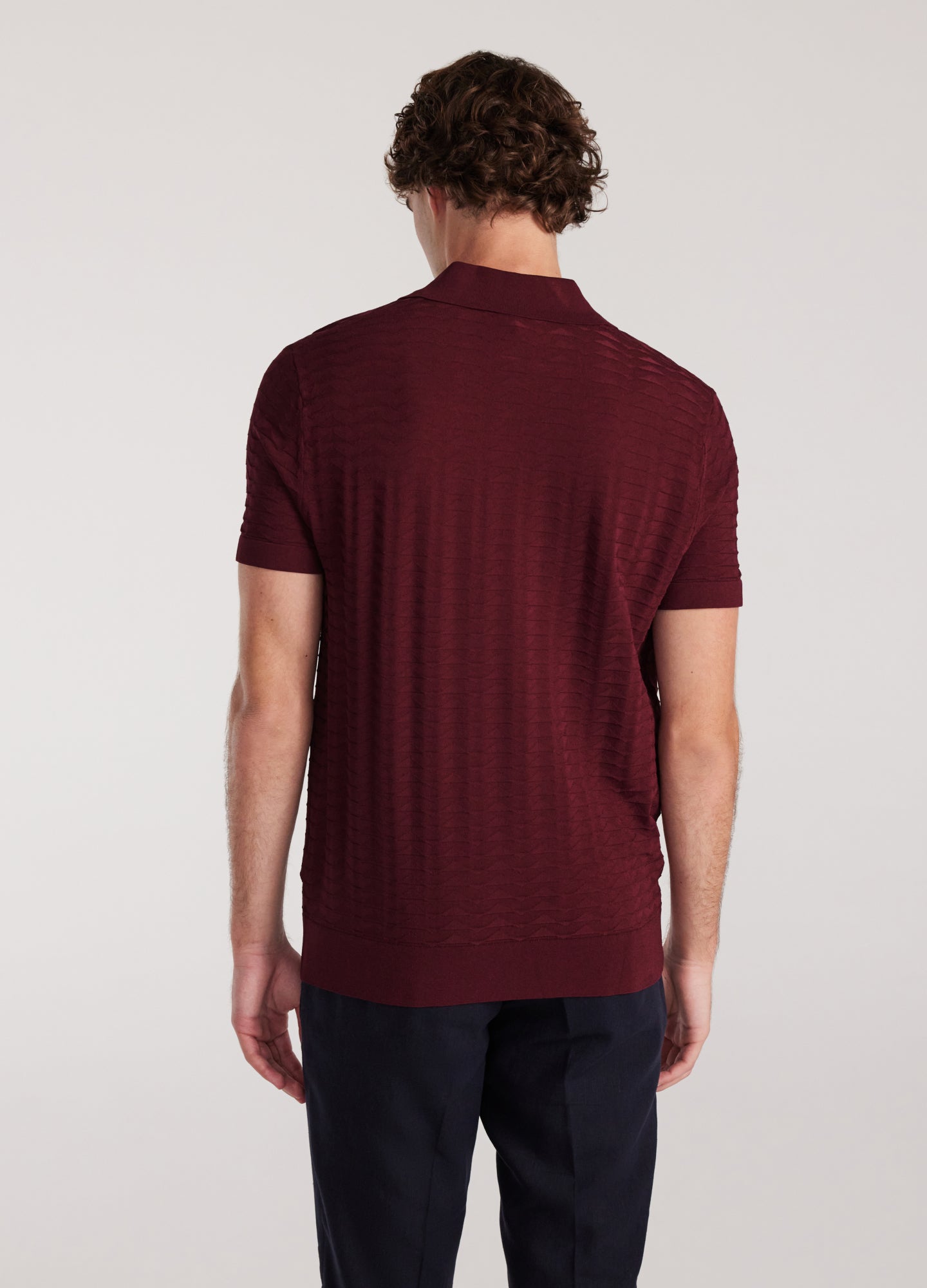 Triangle Knit Polo Wine