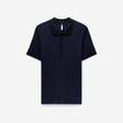 Two Tone Ribbed Polo Navy