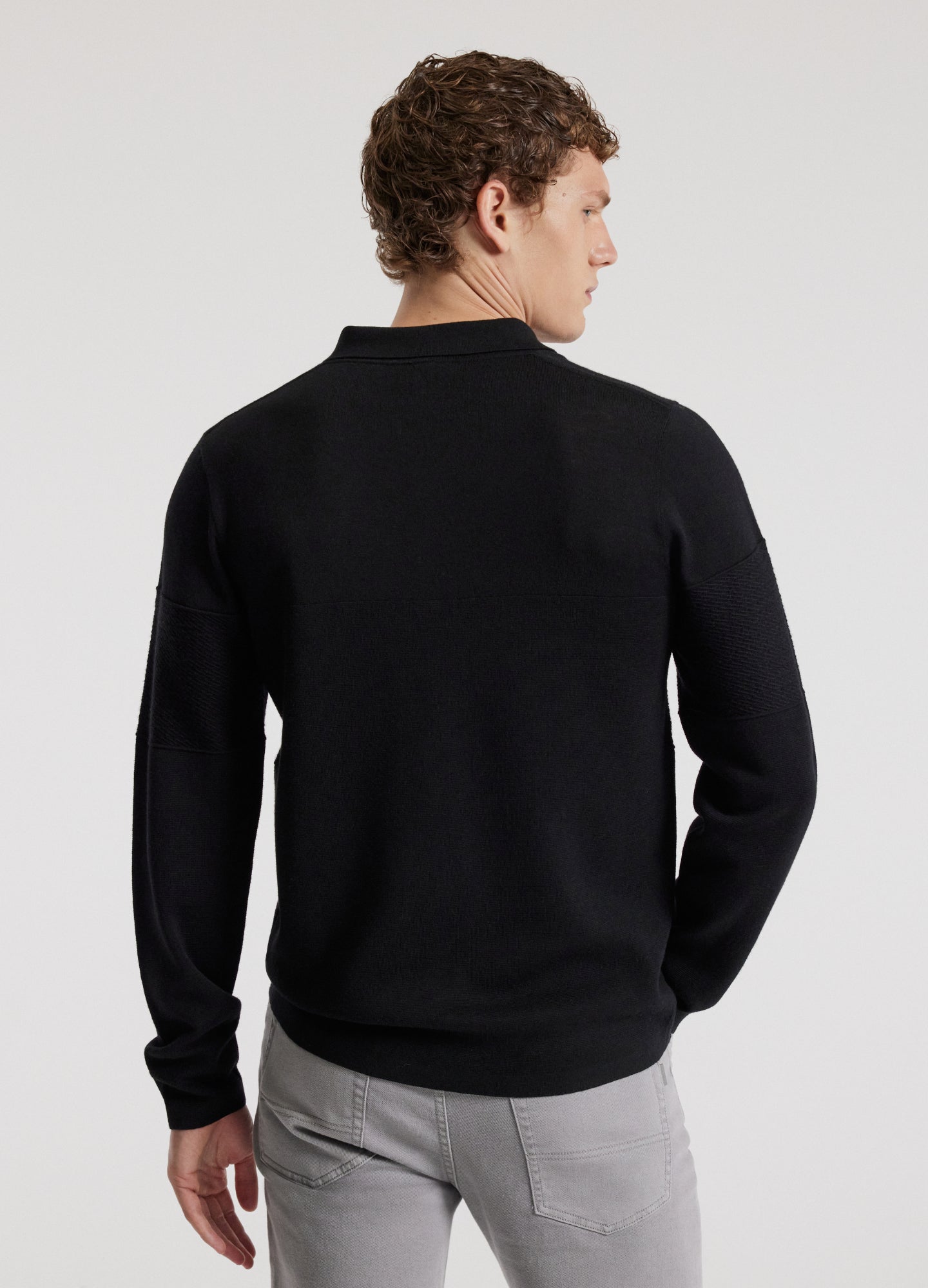 Fitted Rugby Sweater Black