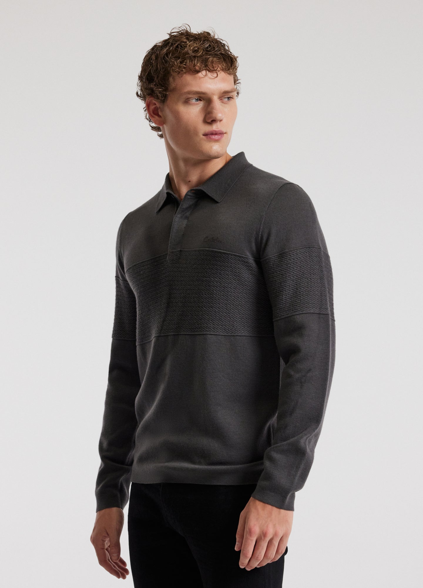 Fitted Rugby Sweater Steel Grey