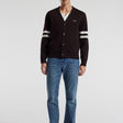 Varsity Cardigan Aubergine
