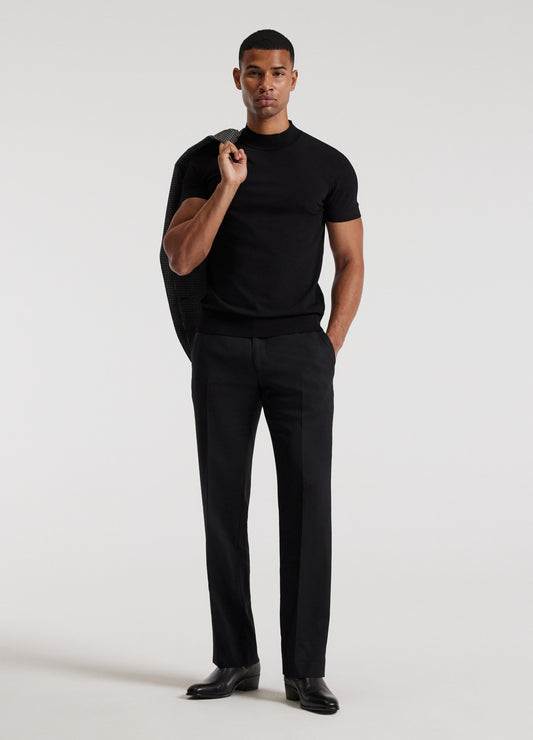 Slim Tech Knit T-shirt Black