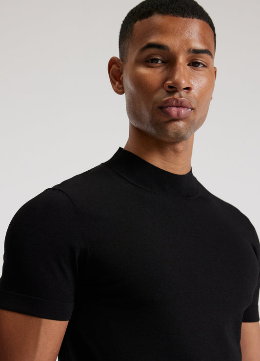 Slim Tech Knit T-shirt Black