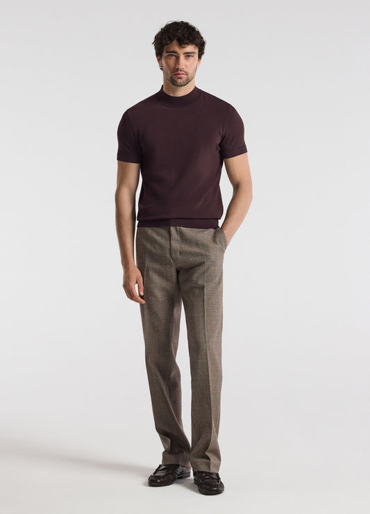 Slim Tech Knit T-shirt Bourbon