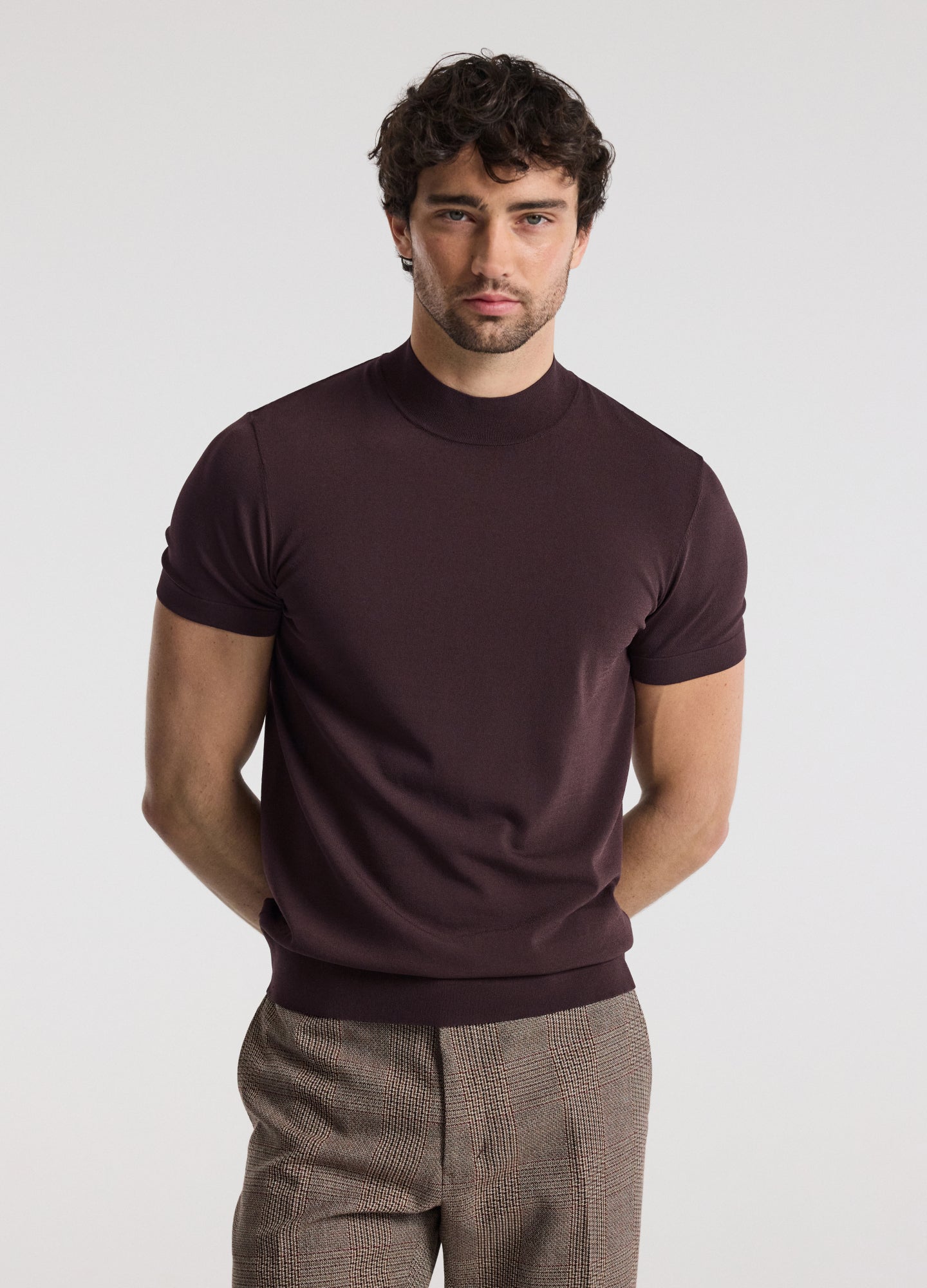 Slim Tech Knit T-shirt Bourbon